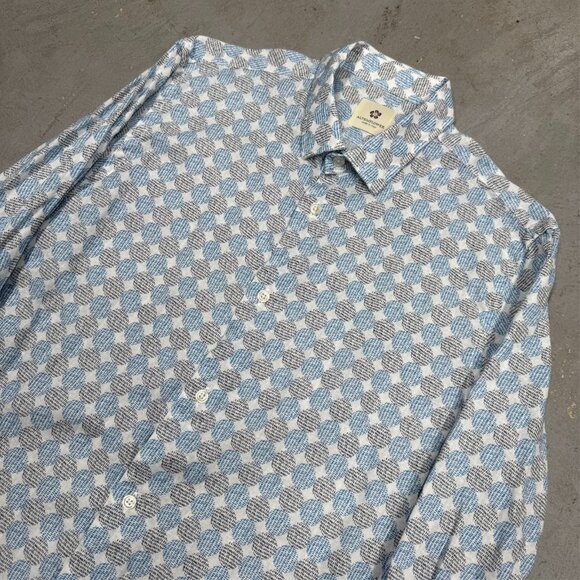 Altemflower Dress Shirt Made in Italy Linen Cotton Long Sleeve Textured 42 Large - Picture 3 of 10